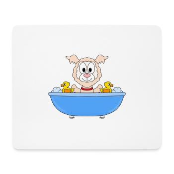 ALPAKA - LAMA - BADEWANNE - TIER - TIERISCH - Mousepad (Querformat) - Weiß - Vorne