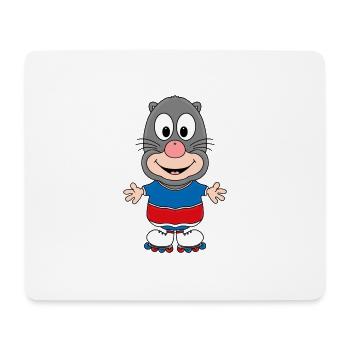 INLINE SKATES - INLINER - MAULWURF - SPORT - TIER - Mousepad (Querformat) - Weiß - Vorne
