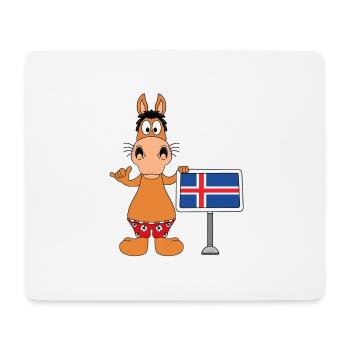PFERD - ISLANDPFERD - ISLAND - SHAKA - ISLÄNDER - Mousepad (Querformat) - Weiß - Vorne