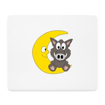 WILDSCHWEIN - MOND - TIER - KINDER - BABY - Mousepad (Querformat) - Weiß - Vorne