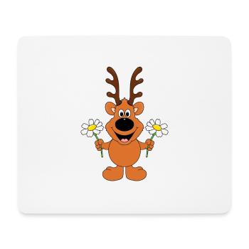REH - BLUMEN - TIER - KINDER - BABY - LIEBE - Mousepad (Querformat) - Weiß - Vorne
