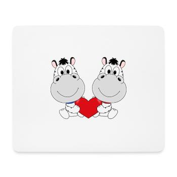 ZEBRAS - LIEBE - LOVE - TIERE - VERLIEBT - ZOO - Mousepad (Querformat) - Weiß - Vorne