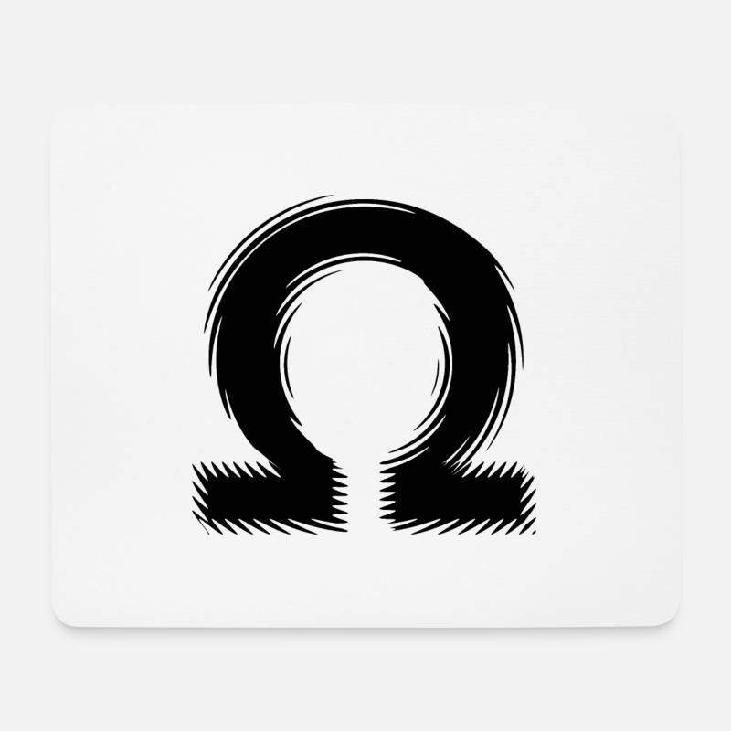 Omega | | icon Greek alphabet - Mouse Pad (horizontal) - white