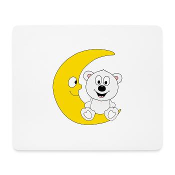 EISBÄR - MOND - TIER - KINDER - BABYS - Mousepad (Querformat) - Weiß - Vorne