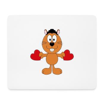 LIEBE - LOVE - BIBER - OTTER - MARDER - KINDER - Mousepad (Querformat) - Weiß - Vorne