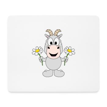 ZIEGE - BLUMEN - TIER - LIEBE - KINDER - BABY - Mousepad (Querformat) - Weiß - Vorne