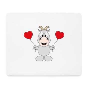 ZIEGE - LIEBE - LOVE - TIER - TIERISCH - KINDER - Mousepad (Querformat) - Weiß - Vorne
