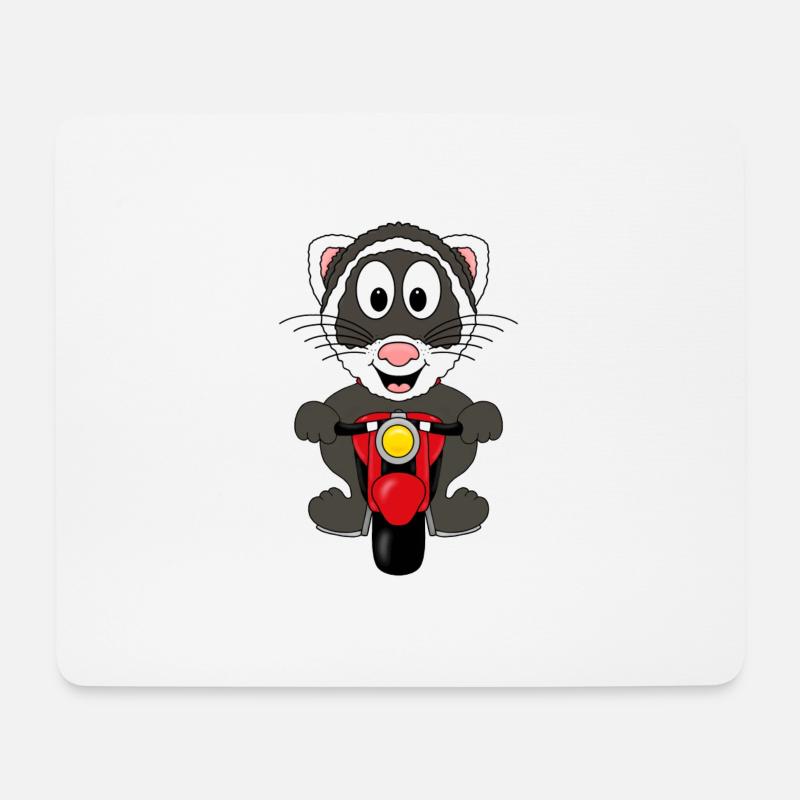 MOTORRAD - BIKER - FRETTCHEN - TIER - KINDER - Mousepad (Querformat) - Weiß