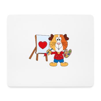 MEERSCHWEINCHEN - LIEBE - MALER - KÜNSTLER - KUNST - Mousepad (Querformat) - Weiß - Vorne