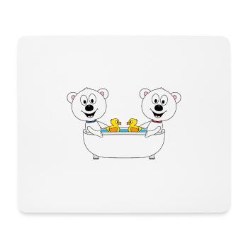 EISBÄREN - BADEWANNE - LIEBE - TIERE - KINDER - Mousepad (Querformat) - Weiß - Vorne