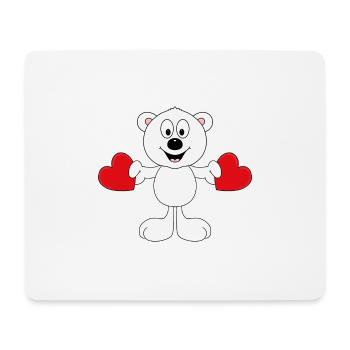 EISBÄR - LIEBE - LOVE - TIER - KINDER - BABY - Mousepad (Querformat) - Weiß - Vorne