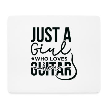 Juste une fille qui aime sa guitare - Tapis de souris (format paysage) - blanc - Devant