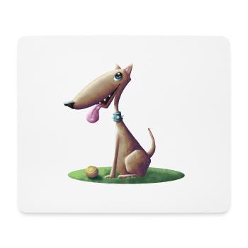 chien - Tapis de souris (format paysage) - blanc - Devant