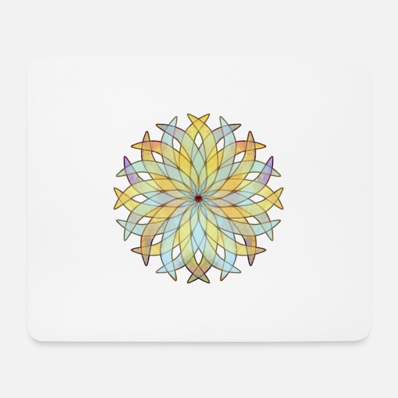 Energieblume Energie Blume Symbol Zeichen Mandala - Mousepad (Querformat) - Weiß