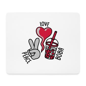 Motto Peace Love Boba - Mouse Pad (horizontal) - white - Front