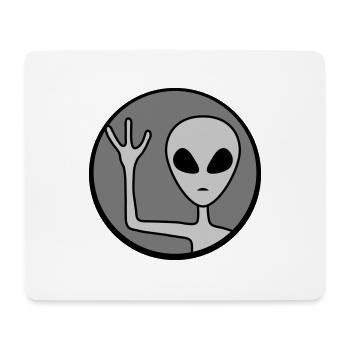 Rund Alien winkt freundlich - Mousepad (Querformat) - Weiß - Vorne