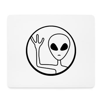 Kreis Alien winkt freundlich - Mousepad (Querformat) - Weiß - Vorne