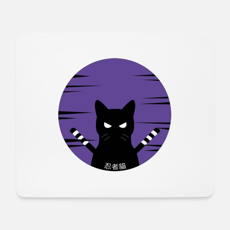 Ninja Cat - Mouse Pad (horizontal) - white