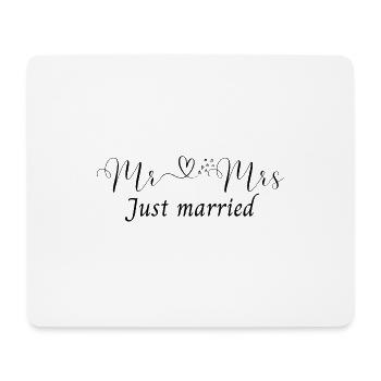 Mr et Mrs just married - Tapis de souris (format paysage) - blanc - Devant