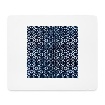 Silver Dunkel Blau Tie Dye Textile Muster - Mousepad (Querformat) - Weiß - Vorne