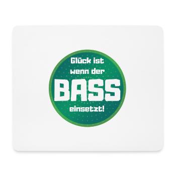 Glück ist wenn der bass einsetzt ! - Mousepad (Querformat) - Weiß - Vorne