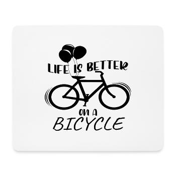 La vie est meilleure sur un vélo - Tapis de souris (format paysage) - blanc - Devant