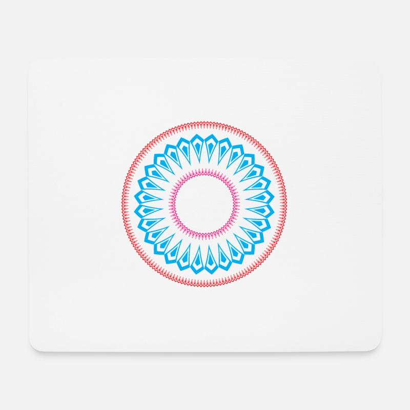 Einfaches Mandala-Designmuster - Mousepad (Querformat) - Weiß
