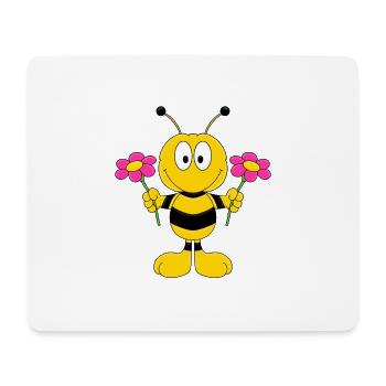 BIENE - BLUMEN - BIENCHEN MIT BLÜMCHEN - Mousepad (Querformat) - Weiß - Vorne