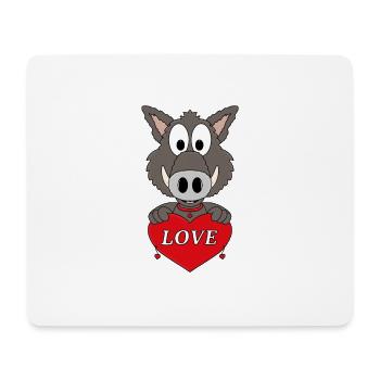 WILDSCHWEIN - TIER - LIEBE - LOVE - Mousepad (Querformat) - Weiß - Vorne