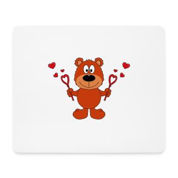 TEDDY - SEIFENBLASEN - HERZEN - LIEBE - LOVE - Mousepad (Querformat) - Weiß - Vorne