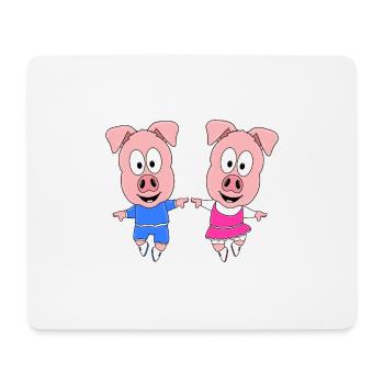 TANZSCHWEINE - SCHWEINE - TÄNZER - TANZEN - Mousepad (Querformat) - Weiß - Vorne