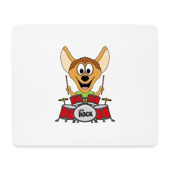 HYÄNE - SCHLAGZEUGER - MUSIKER - BAND - TIER - Mousepad (Querformat) - Weiß - Vorne