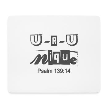 Christian Design U-R-Unique Psalm 139 Vers 14 - Mousepad (Querformat) - Weiß - Vorne