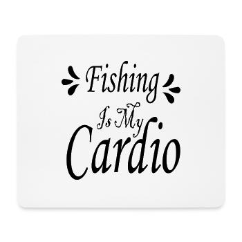 La pêche est mon cardio - Tapis de souris (format paysage) - blanc - Devant