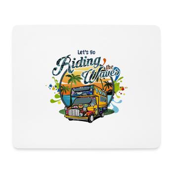 Allons surfer sur les vagues Hippie Camping Design - Tapis de souris (format paysage) - blanc - Devant