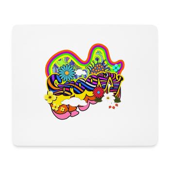 Groovy Hippie Design - Mousepad (Querformat) - Weiß - Vorne