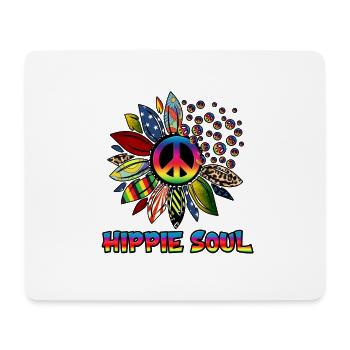 Hippie Soul Sunflower Peace sign - Mousepad (Querformat) - Weiß - Vorne