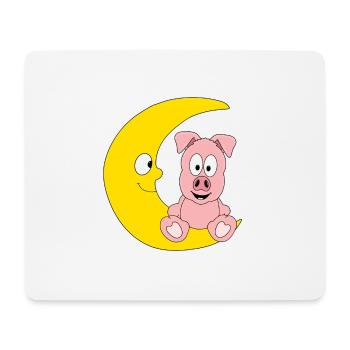SCHWEIN - MOND - TIER - KINDER - BABY - Mousepad (Querformat) - Weiß - Vorne