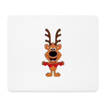 REH - HERZEN - LIEBE - LOVE - TIERLIEB - VERLIEBT - Mousepad (Querformat) - Weiß - Vorne
