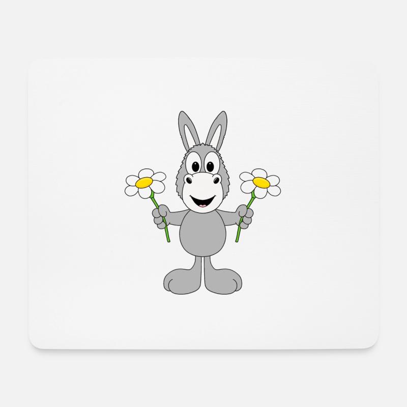 ESEL - BLUMEN - GESCHENK - LIEBE - LOVE - TIER - Mousepad (Querformat) - Weiß