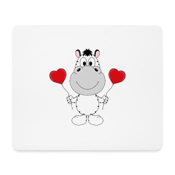ZEBRA - HERZEN - LUFTBALLONS - LIEBE - LOVE - Mousepad (Querformat) - Weiß - Vorne