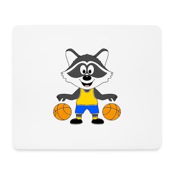 WASCHBÄR - BASKETBALL - SPORT - TIERISCH - Mousepad (Querformat) - Weiß - Vorne