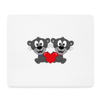 PANTHER - LIEBE - LOVE - TIERE - VERLIEBT - Mousepad (Querformat) - Weiß - Vorne