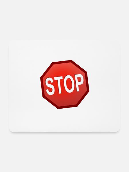 Stop Schild - Mousepad (Querformat) - Weiß