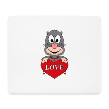 MAULWURF - LIEBE - LOVE - HERZ - TIERISCH - Mousepad (Querformat) - Weiß - Vorne
