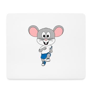 MAUS - SPORT - LAUFEN - JOGGEN - MARATHON - TIER - Mousepad (Querformat) - Weiß - Vorne