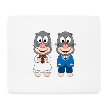 MAULWÜRFE - HOCHZEIT - BRAUT - BRÄUTIGAM - LIEBE - Mousepad (Querformat) - Weiß - Vorne