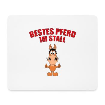 BESTES PFERD IM STALL - REITEN - PONY - PFERDE - Mousepad (Querformat) - Weiß - Vorne
