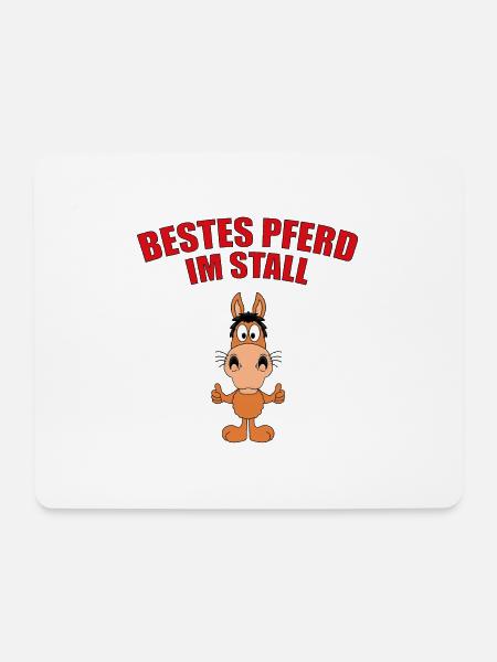 BESTES PFERD IM STALL - REITEN - PONY - PFERDE - Mousepad (Querformat) - Weiß