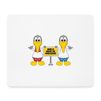 MÖWEN - HOME IS WHERE THE WIND BLOWS - MEER - SEE - Mousepad (Querformat) - Weiß - Vorne